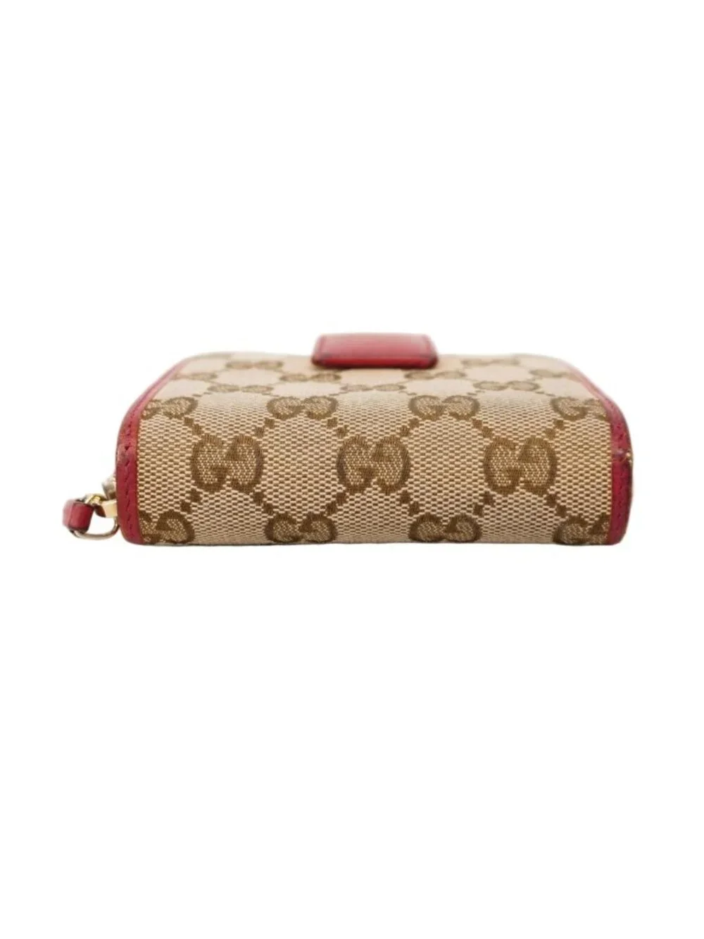 ★SOLD★ Gucci Wallet GG Canvas Beige Red Gold - Picture 2 of 10